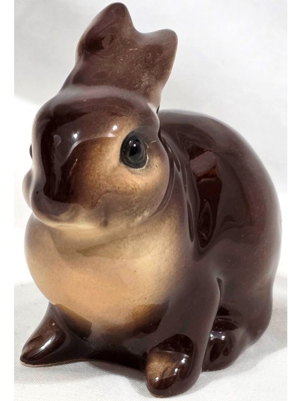 Goebel CE297 BROWN BUNNY RABBIT spring Easter porcelain figurine VTG 1970s 2.5"h